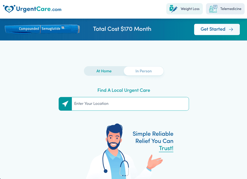 Urgentcare.com screenshot